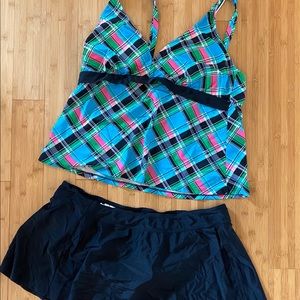Hula Honey Plus Size Tankini Top and Skirt